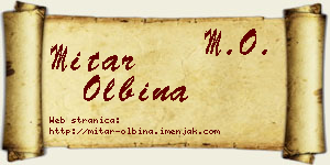 Mitar Olbina vizit kartica
